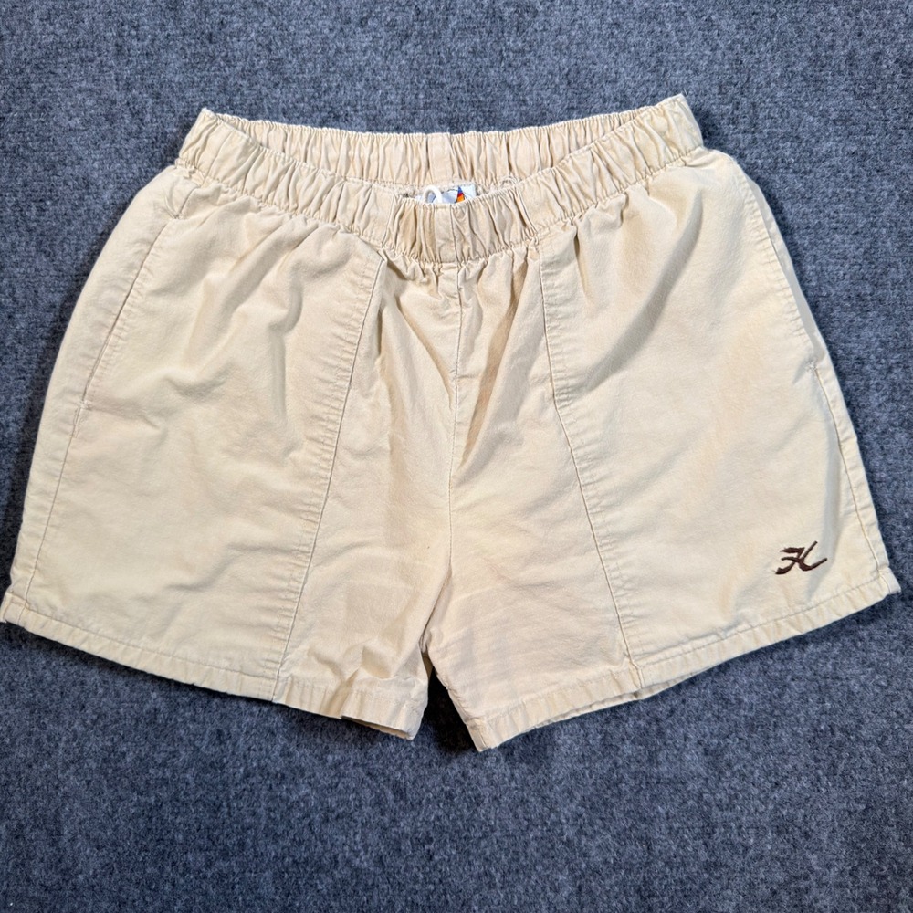 Vintage Hobie Shorts Mens Small Made in USA Short Shorts 3" Inseam Tan